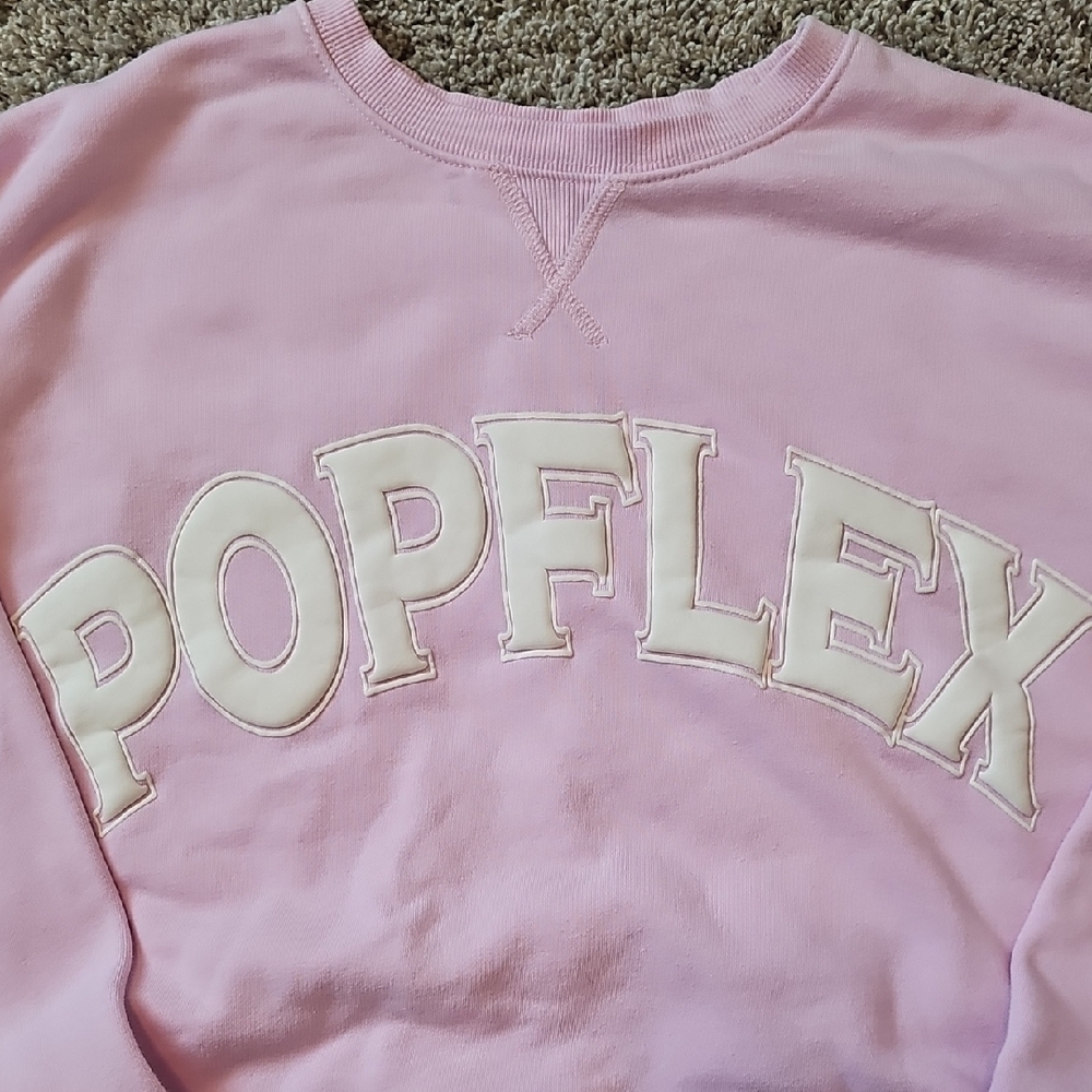 POPFLEX Women's Light Pink Crew Neck Sweater - Picture 5 of 8